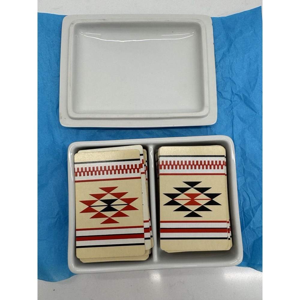 Trifles Japan Porcelain Card Set 52 • Vintage 1980s Geometric Southwestern Decor - Picture 4 of 13